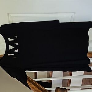 Black Joan Vass Dress Size Large  NWOT Great Neckline